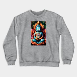 Baby Buddha sitting on a lotus flower Crewneck Sweatshirt